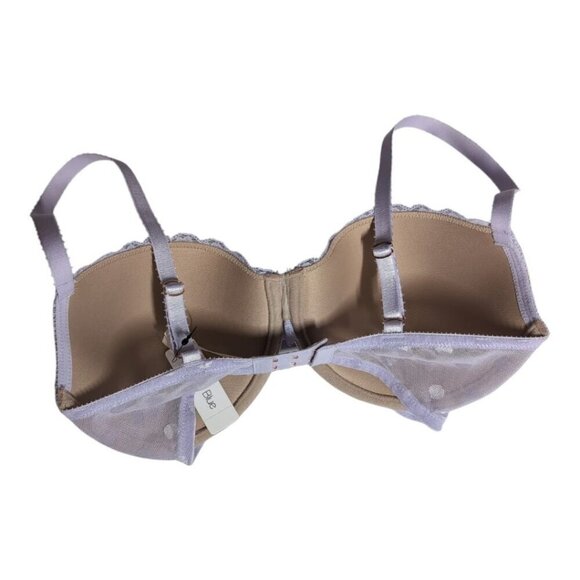 Skarlett Blue Bra Dare Dot Demi Tshirt Bra Lace Lavender/Nude NWT 30DDD - Picture 2 of 7